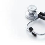 A stethoscope against a white background.