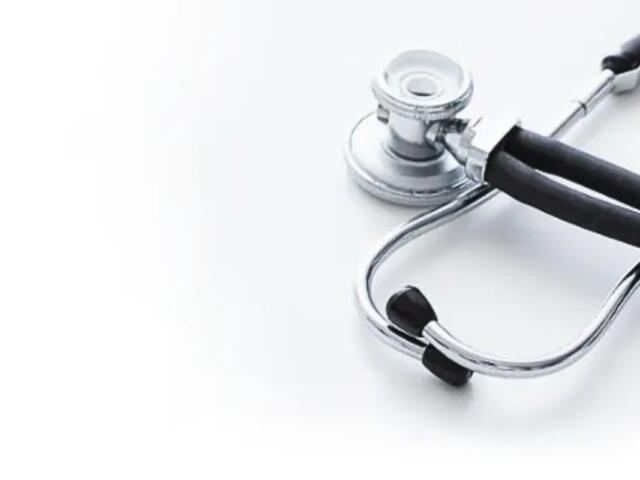 A stethoscope against a white background.