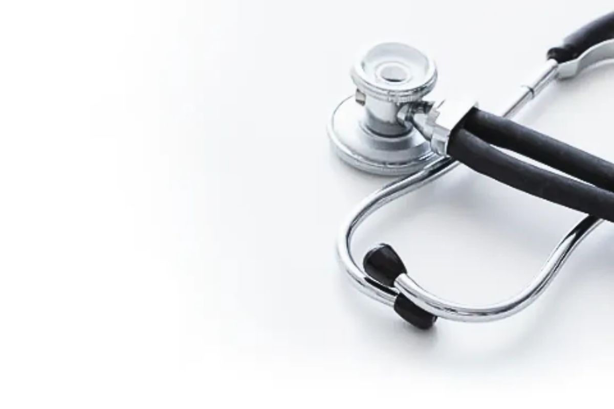 A stethoscope against a white background.