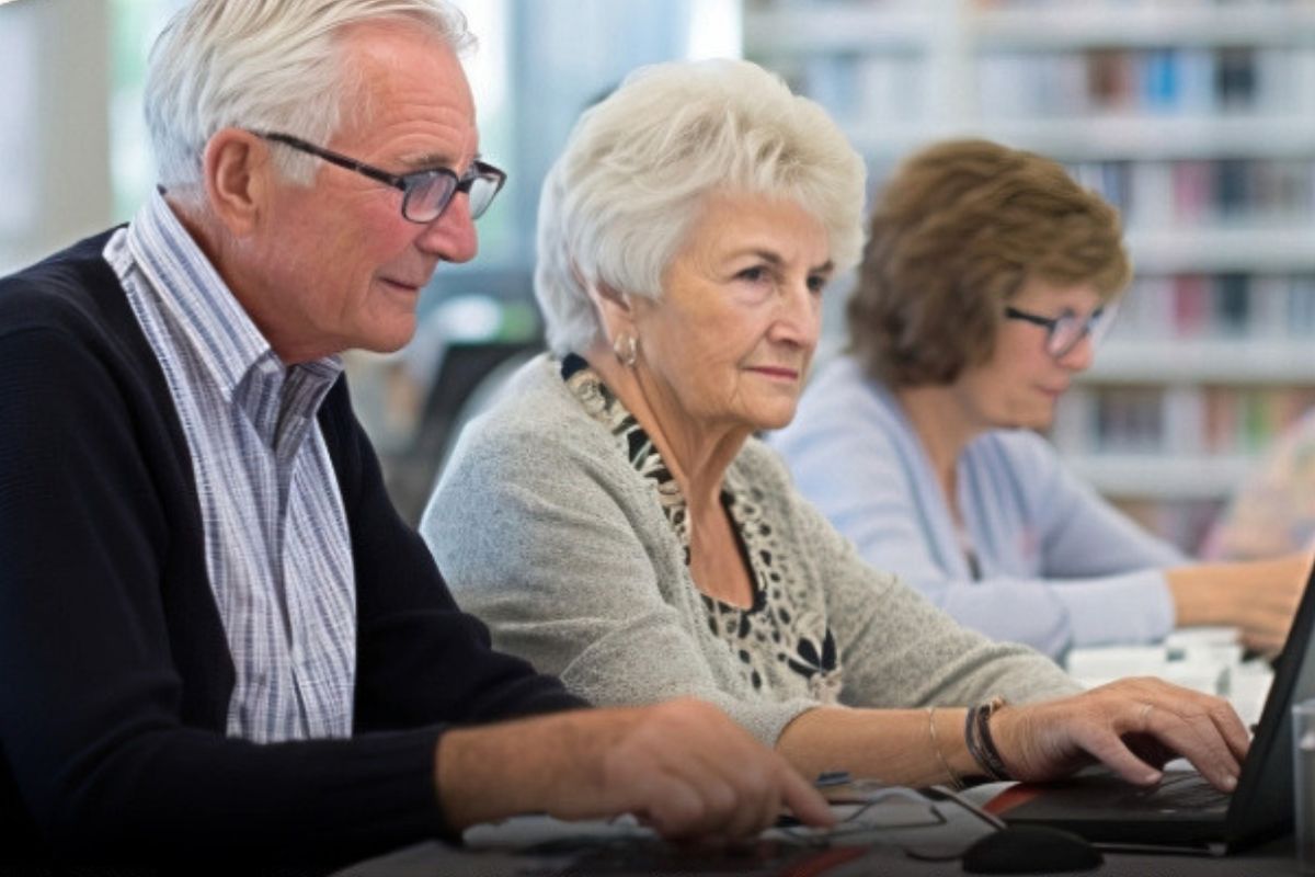Three people seated left to right during a workshop.