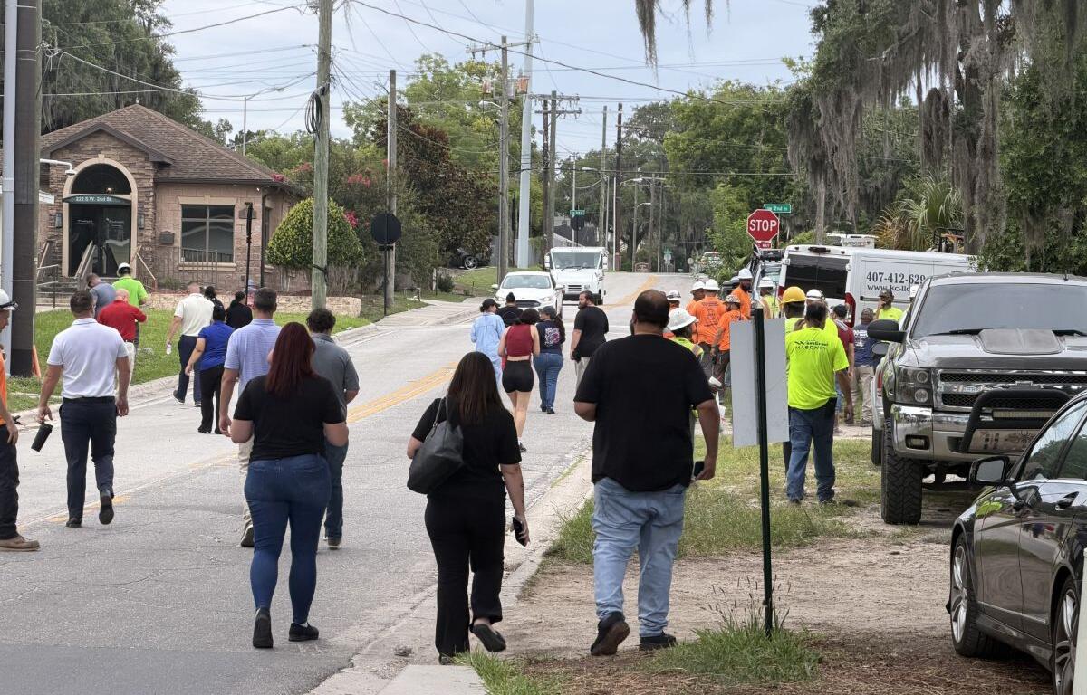 people walking gas leak downtown Ocala Florida