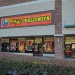 A Spirit Halloween storefront.