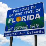 florida welcome sign ron desantis governor public domain