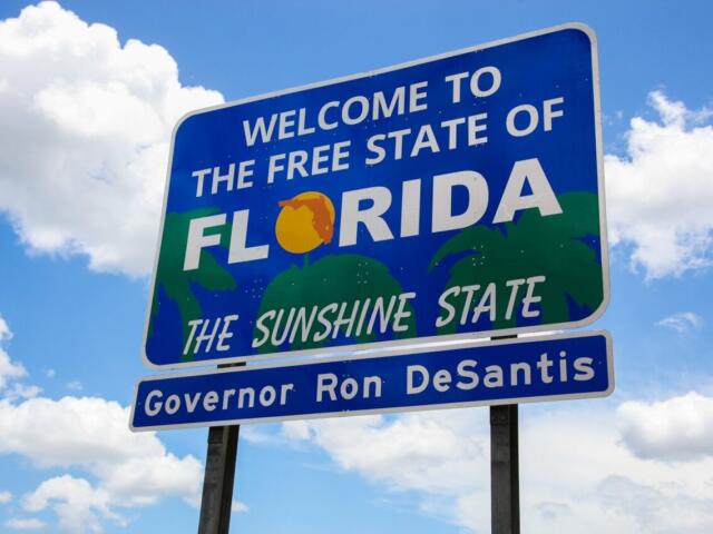 florida welcome sign ron desantis governor public domain