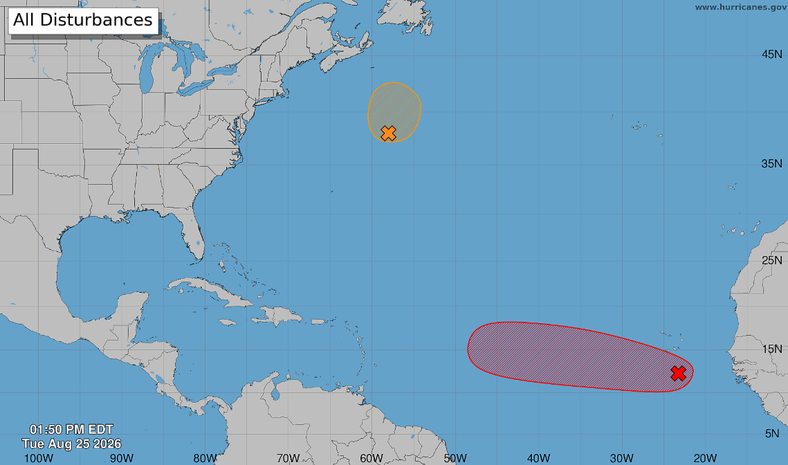 national hurricane center hurricane season August 25 2026 update