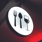 food and wine sign