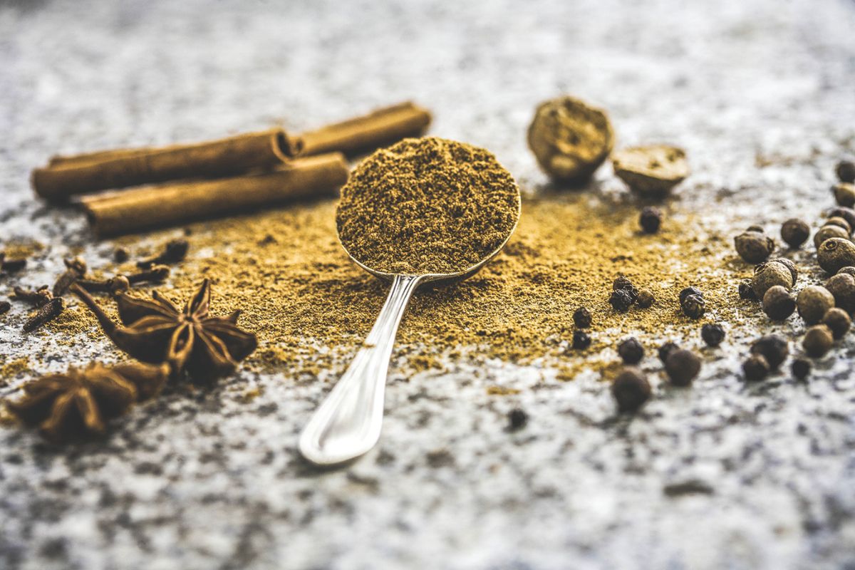 Various fall spices on a counter.