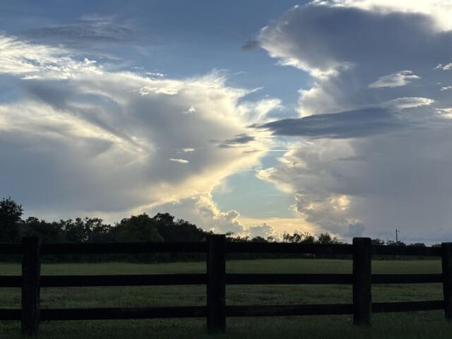 sunset clouds pasture fence summerfield florida